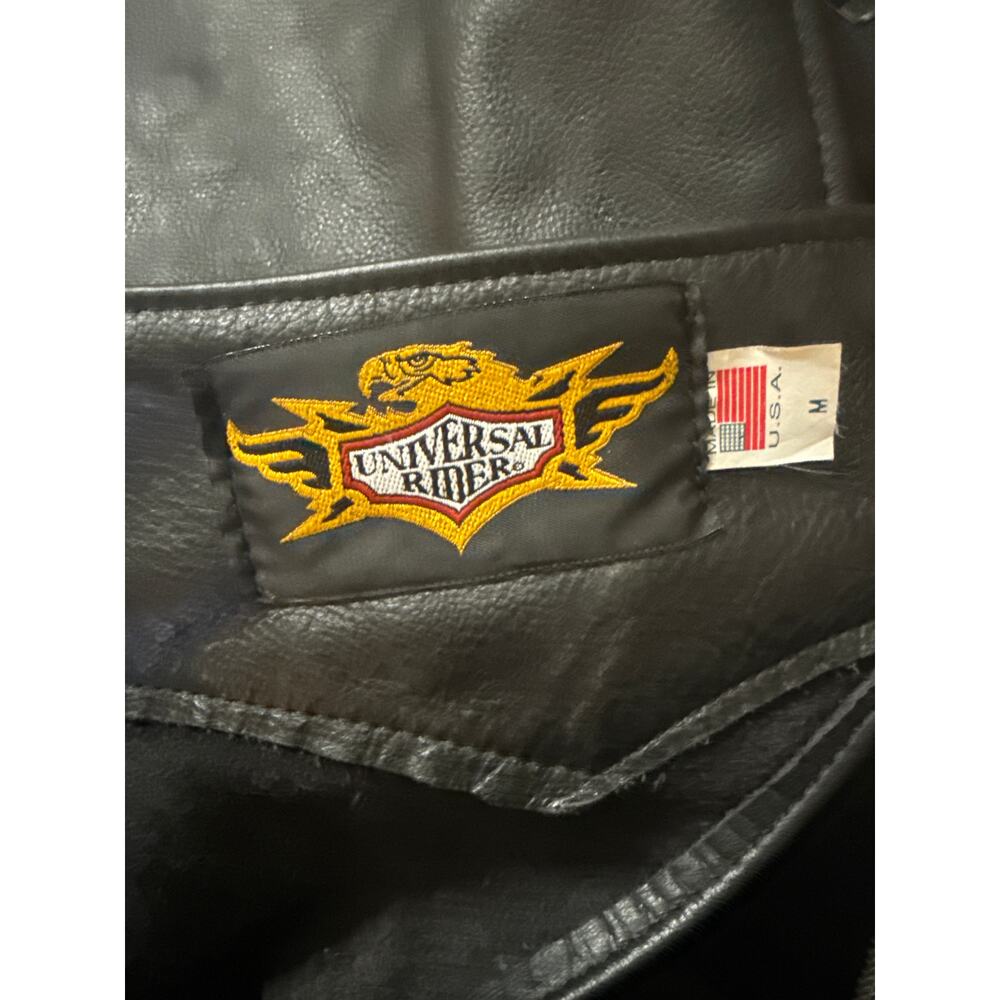 Universal Rider Black Leather Riding Chaps Medium - Picture 3 of 6